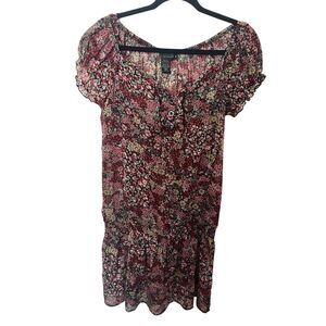 Y2K rampage sheet ditsy floral dress dark romantic punk whimsigoth sz M